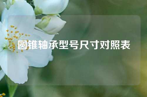 圓錐軸承型號(hào)尺寸對(duì)照表