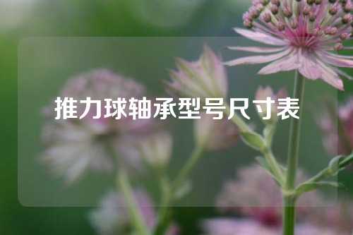 推力球軸承型號尺寸表