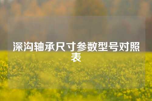 深溝軸承尺寸參數(shù)型號對照表