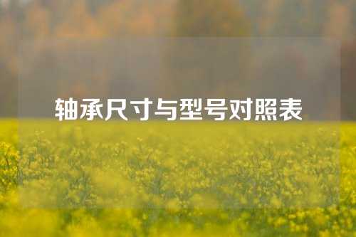 軸承尺寸與型號對照表