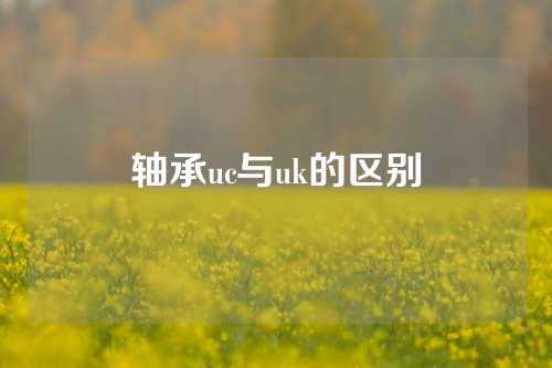 軸承uc與uk的區(qū)別