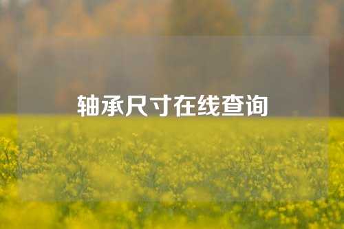 軸承尺寸在線查詢