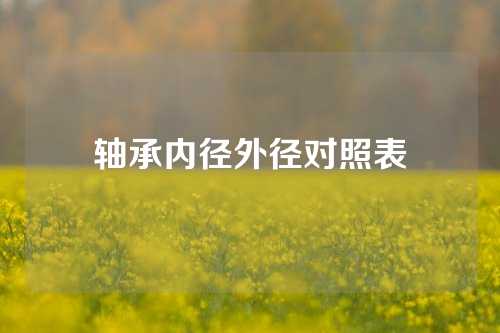 軸承內(nèi)徑外徑對(duì)照表