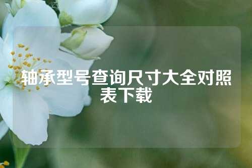 軸承型號(hào)查詢尺寸大全對(duì)照表下載