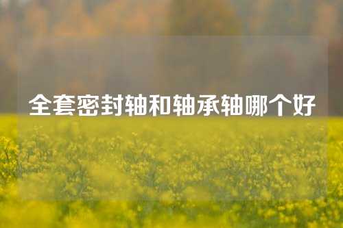 全套密封軸和軸承軸哪個好