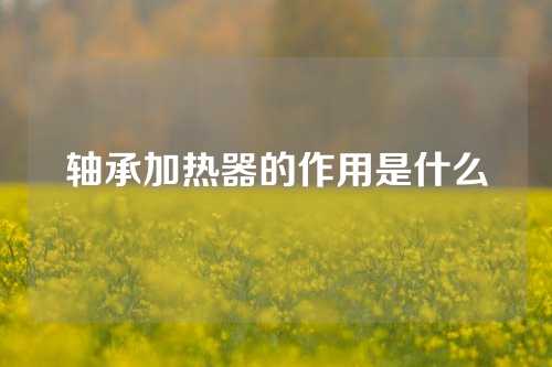 軸承加熱器的作用是什么