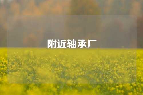 附近軸承廠