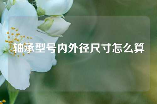 軸承型號內(nèi)外徑尺寸怎么算