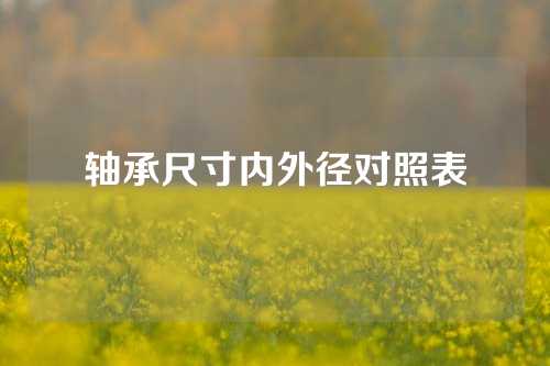 軸承尺寸內(nèi)外徑對(duì)照表