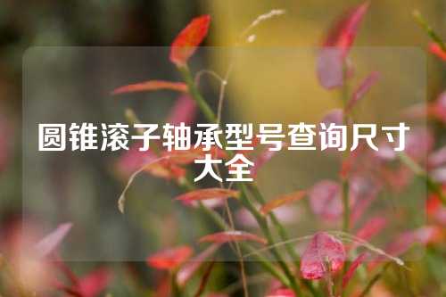 圓錐滾子軸承型號(hào)查詢尺寸大全