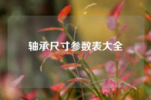 軸承尺寸參數(shù)表大全